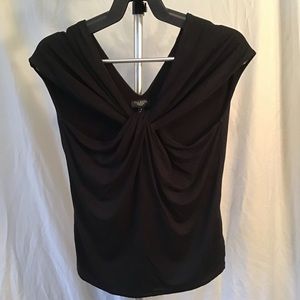 Talbots P black twist front top worn once stunning